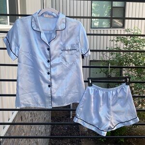 Silky Blue Pajama Set